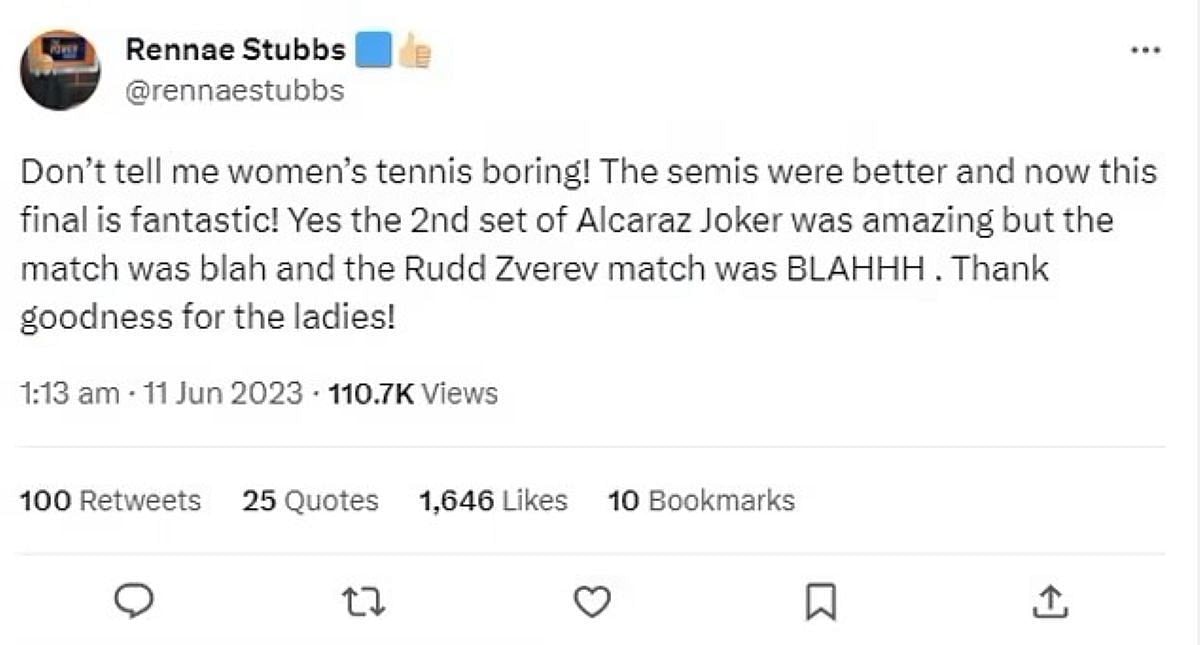 Rennae Stubbs X Post | Source: Rennae Stubbs X/@rennaestubbs